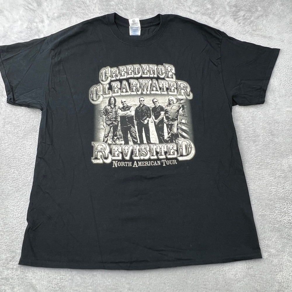 Gildan Creedence Clearwater Revisited Tour T-Shirt XL Black Men Rock Band Tee